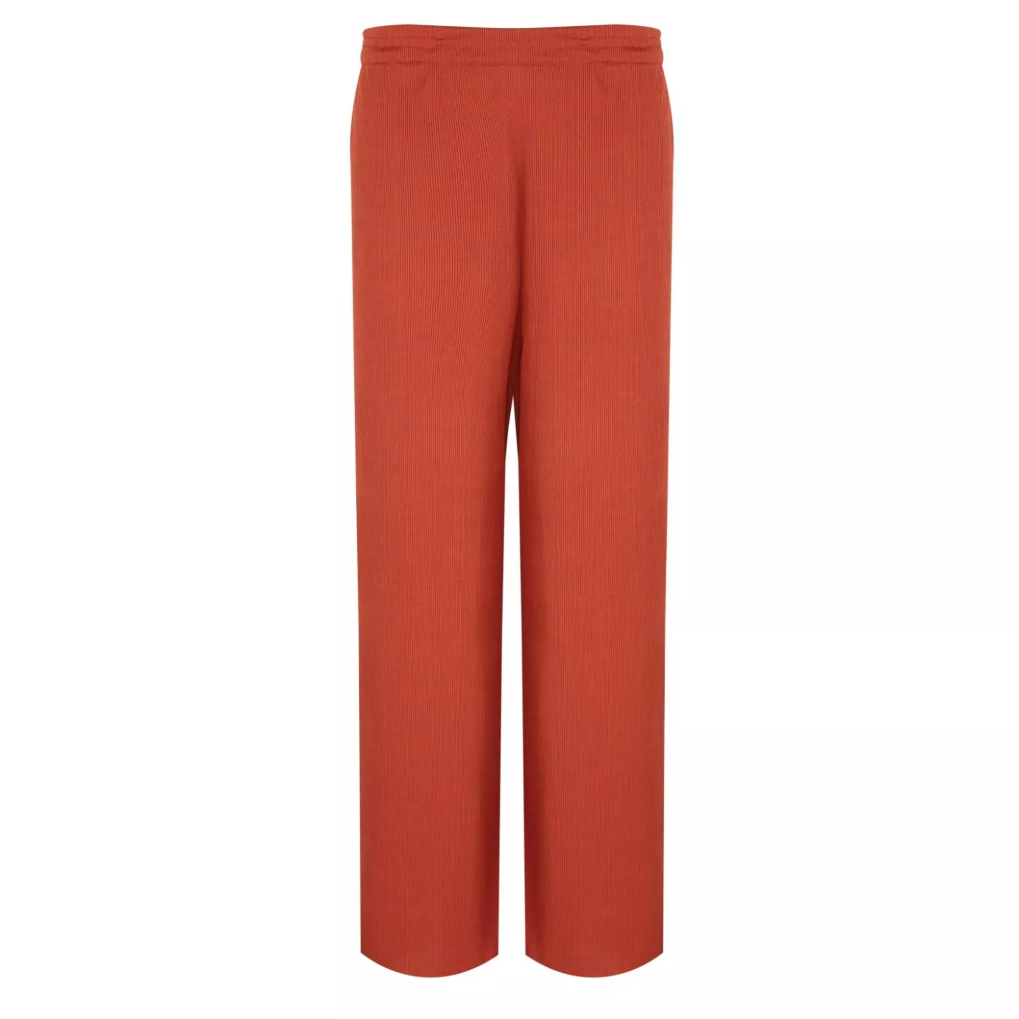 Women’s classic wide leg palazzo trousers in rust – lightweight casual and summer fashion pants.